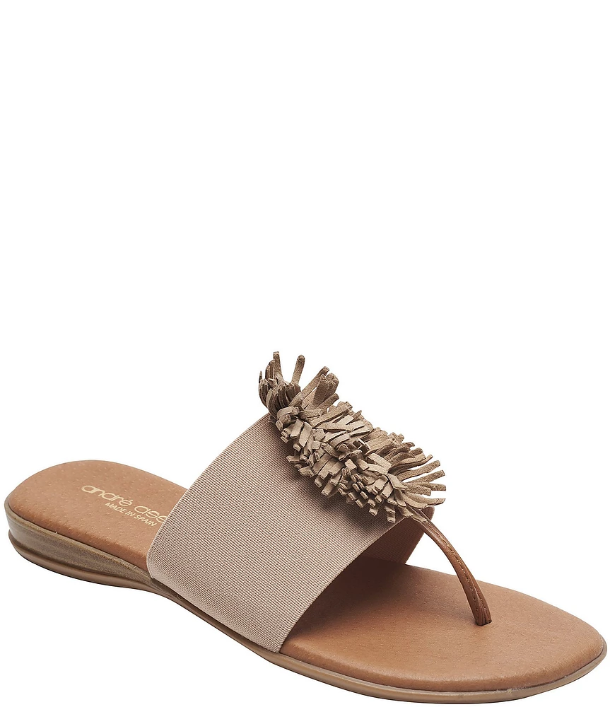 Andre Assous Novalee Featherweights™ Elastic Leather Fringe Thong Sandals