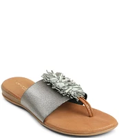 Andre Assous Novalee Metallic Fringe Thong Sandals