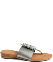 Andre Assous Novalee Metallic Fringe Thong Sandals