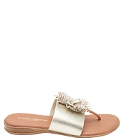 Andre Assous Novalee Metallic Fringe Thong Sandals