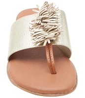 Andre Assous Novalee Metallic Fringe Thong Sandals