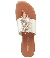 Andre Assous Novalee Metallic Fringe Thong Sandals