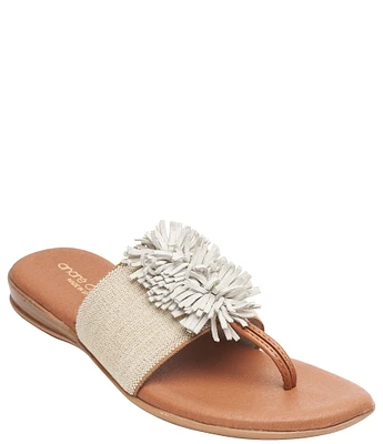 Andre Assous Novalee Linen Featherweights™ Fringe Thong Sandals