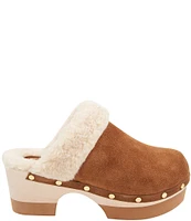 Andre Assous Olivia Faux Shearling Suede Clogs