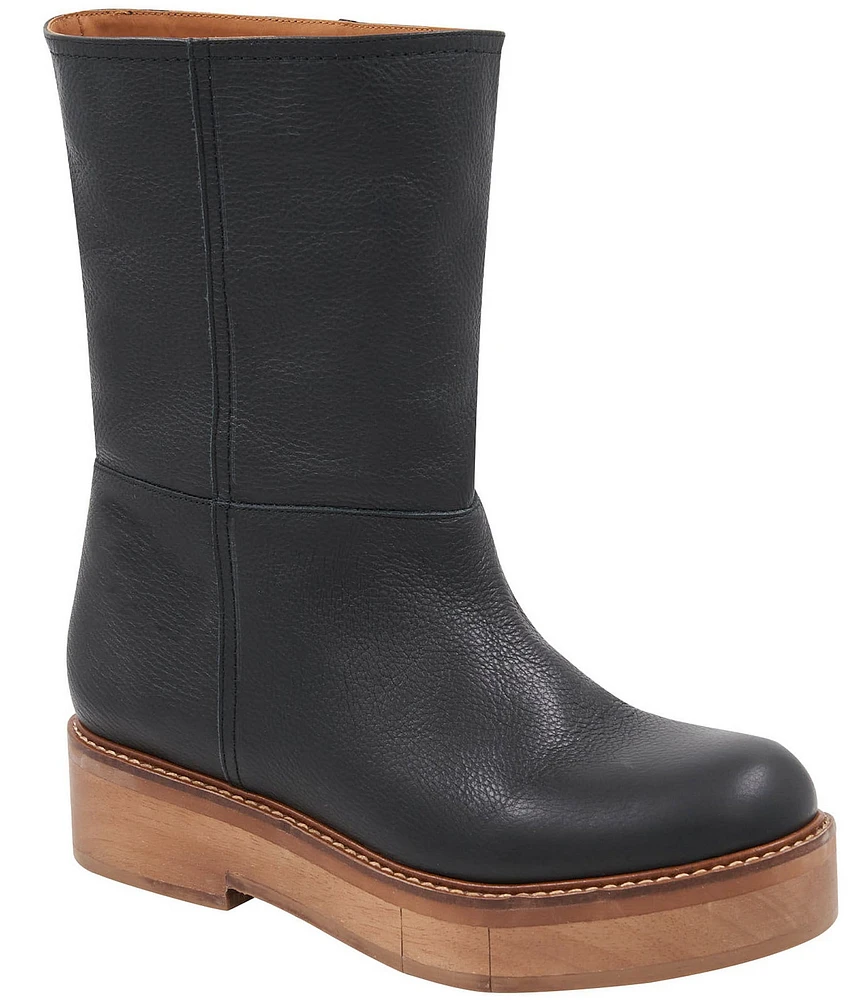 Andre Assous Palmer Leather Platform Mid Boots