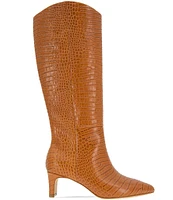 Andre Assous Waverly Crocodile Embossed Leather Tall Boots