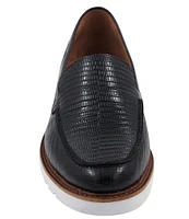 Andre Assous Philipa Lizard Embossed Leather Lug Sole Loafers