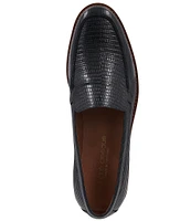 Andre Assous Philipa Lizard Embossed Leather Lug Sole Loafers