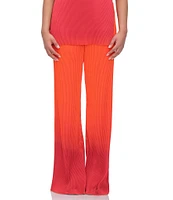 Andrea Iyamah Atti Pleated Ombre Plisse Straight Leg Pants