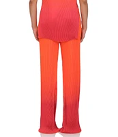 Andrea Iyamah Atti Pleated Ombre Plisse Straight Leg Pants