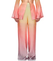 Andrea Iyamah Bata Light Ombre Chiffon Straight Leg Pants