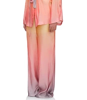 Andrea Iyamah Bata Light Ombre Chiffon Straight Leg Pants