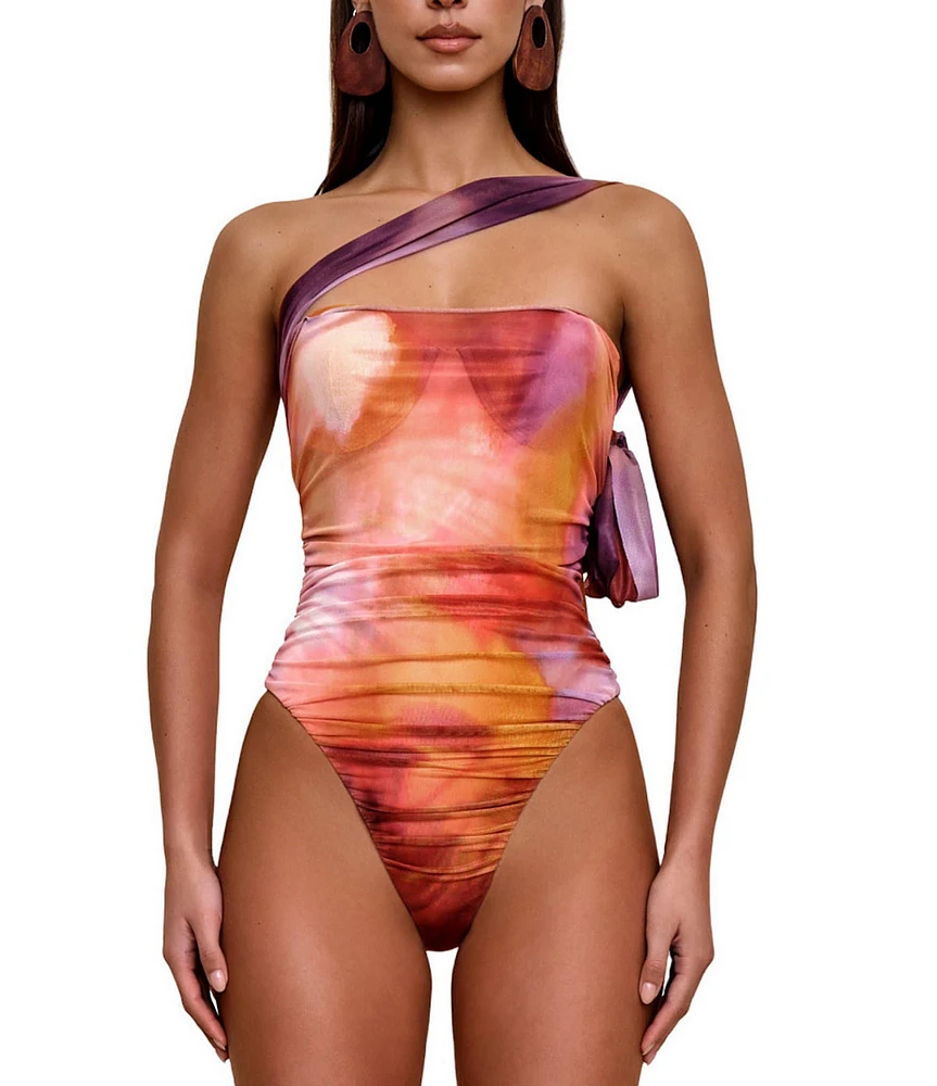 Andrea Iyamah Tika Strapless Ruched One Piece Swimsuit