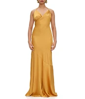 Andrea Iyamah Tiro Drape V-Neck Sleeveless Asymmetrical Seam Dress