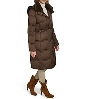 Andrew Marc Emery Luster Down Filled Faux Fur Collar Walker Coat