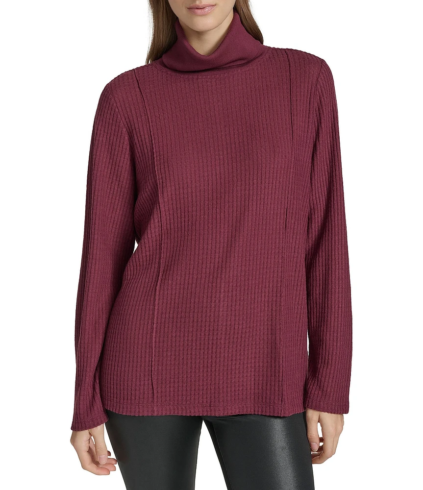 Andrew Marc Sport Brushed Waffle Turtleneck Tunic