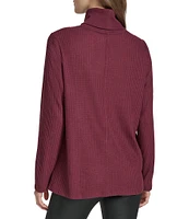 Andrew Marc Sport Brushed Waffle Turtleneck Tunic