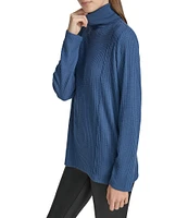 Andrew Marc Sport Brushed Waffle Turtleneck Tunic