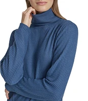 Andrew Marc Sport Brushed Waffle Turtleneck Tunic