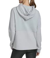 Andrew Marc Sport Fur Backed Fleece Hooded Sweatshirt