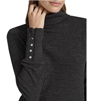 Andrew Marc Sport Knit Turtleneck Sweater with Faux Snaps