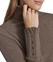 Andrew Marc Sport Knit Turtleneck Sweater with Faux Snaps