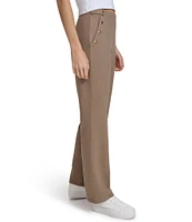 Andrew Marc Sport Knit Twill Kick Flare Pant with Sailor Buttons