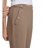 Andrew Marc Sport Knit Twill Kick Flare Pant with Sailor Buttons