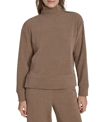 Andrew Marc Sport Luxe Chenille Ribbed Turtleneck Pullover