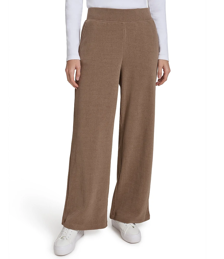 Andrew Marc Sport Luxe Chenille Ribbed Wide Leg Pant