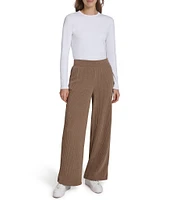 Andrew Marc Sport Luxe Chenille Ribbed Wide Leg Pant