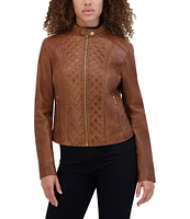 Andrew Marc Sport Marlette Quilted Collared Leather Jacket