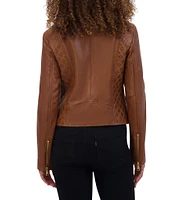 Andrew Marc Sport Marlette Quilted Collared Leather Jacket