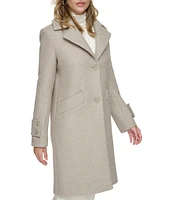 Andrew Marc Sport Regine Notched Lapel Collared Wool Coat