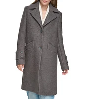 Andrew Marc Sport Regine Notched Lapel Collared Wool Coat