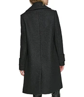 Andrew Marc Sport Regine Notched Lapel Collared Wool Coat