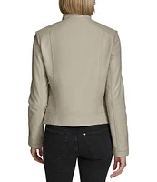 Andrew Marc Sport Rowan Leather Collared Racer Jacket