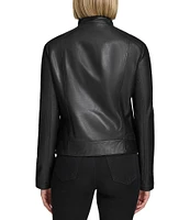 Andrew Marc Sport Rowan Leather Collared Racer Jacket