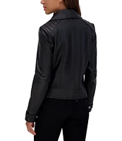 Andrew Marc Sport Salla Asymmetrical Zip Collared Leather Moto Jacket