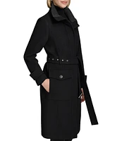 Andrew Marc Sport Scout Wool Blend Belted Trench Coat