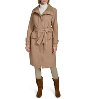 Andrew Marc Sport Scout Wool Blend Belted Trench Coat