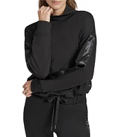 Andrew Marc Sport Scuba Mock Neck Pullover with Satin Trim