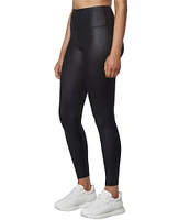 Andrew Marc Sport Solid Liquid High Waisted Pull-On Leggings