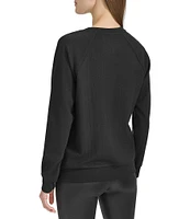 Andrew Marc Sport Stretch Knit Crew Neck Long Sleeve Pullover