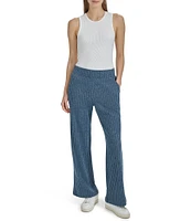 Andrew Marc Sport Stretch Ribbed Flare Pants