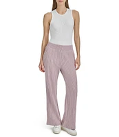 Andrew Marc Sport Stretch Ribbed Flare Pants