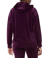 Andrew Marc Sport Velvet Knit Long Sleeve Kangaroo Pocket Hoodie