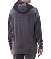 Andrew Marc Sport Velvet Knit Long Sleeve Kangaroo Pocket Hoodie