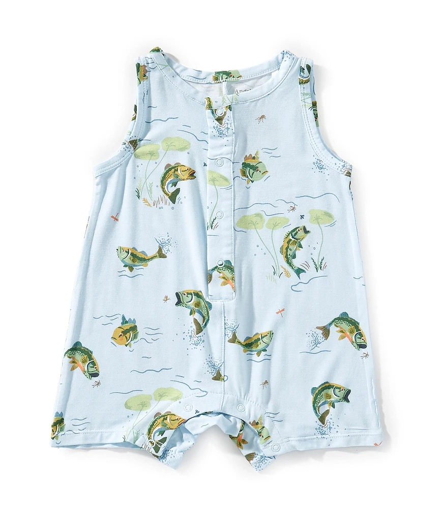 Angel Dear Baby Boys 3-24 Months Sleeveless Shortie Bass Shortall