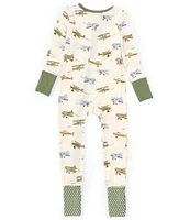 Angel Dear Baby Boys 6-24 Months Long Sleeve Airplane Printed Zipper Footie Coverall